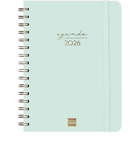 Takenote Agenda 2026 - Tamaño A5 (16,5x20,5 cm), Semana Vista, Planificador Anual 12 Meses Enero a Diciembre, Tapa Dura, Marcapáginas Doble, Goma Elástica, Español e Inglés - Helena