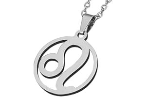 ZENSE - Collana zodiaco Leone da uomo ZP0238, diametro 2 cm, con catena
