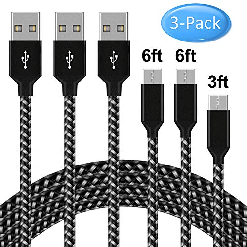 C  ble USB C Nylon 2M USB 3 0A  Nasharia  3 Pack  1M 2M 2M  tress   en nylon chargeur Type C Connecteur Ultra R  sistant en Aluminium pour Samsung Galaxy S9 A3 5 2017  A7 A9 C5 Note7 C9Pro  Nouveau Macbook Pro  ChromeBook Pixel  Huawei P10 P9 Oneplus 2 3 3T  Sony Xperia X Compact  Nexus 5X 6P et D autres Dispositifs qui Supportent USB C Noir Carbone -Nouvelle Version 