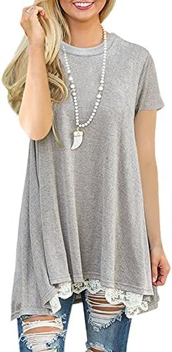 Twippo Ladies Long Sleeve Loose Top Tunic Dress Grey 8-10