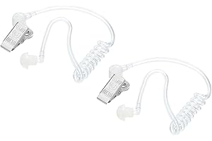 sourcing map Ear Piece Headset Earpiece Agent Secret Earpiece Costume Prop, Replacement Acoustic Tube for 2-Way Radio Audio Headsets, Pack of 2