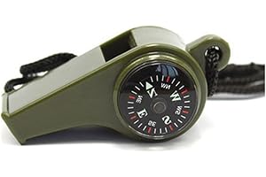 BRUSSELS 1 sifflet de Survie 3 en 1 avec Boussole et thermomètre, Multifonction pour Le Camping, la randonnée, Les activités en Plein air, Couleur aléatoire