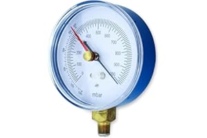 REPORSHOP AGFRI Vacuómetro para Bomba de vacío Ø80mm -1000mba con Toma Inferior