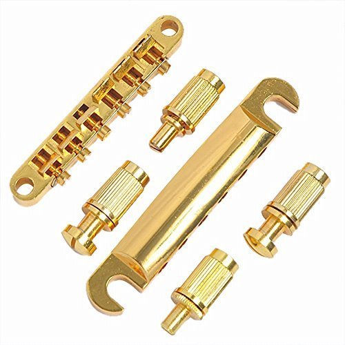 Musiclily Estilo ABR-1 Tune-o-Matic Puente y Cordal Stop Bar Set, Oro