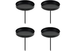 SPRINLOT Kerzenhalter Adventskranz, 6 cm Kerzenständer Schwarz 4 Stück, Adventskerzenhalter Metall, Kerzenhalter Stumpenkerzen, Stabkerzenhalter Kerzenteller für Adventsgirlande Blumentopf