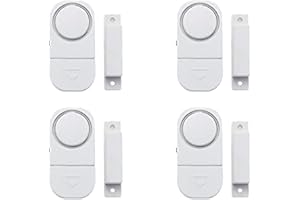 PCTC 4 Pack Door & Window Alarm System for Home Security - Safe Alarm Sensors with Battery
