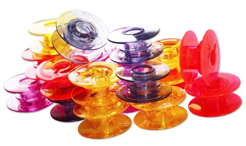 25 bunte Husqvarna Spulen in praktischer Box, ) für Prelude, Scandinavia, Platinum, 400, 500, Lily, Daisy, Jade, Topaz, Ruby, Designer