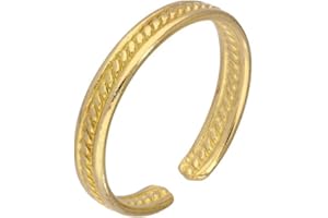 jewellerybox Sterlingsilber in Gold getaucht Gerippt Einstellbar 3 mm Zehenring