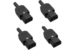 Powice 4 wtyczki do urządzeń zimnych AC 250 V C13, gniazdo do urządzeń zimnych, gniazdo wtykowe do prądu 10 A, 3-biegunowe IEC 320, wtyczka do urządzeń zimnych, przedłużanie przyłącza sieciowego,