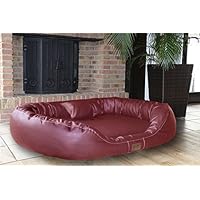 [Gesponsert]tierlando® Nonplusultra LENNART orthopädisches Hundebett mit Visco PLUS Matratze | Kunstleder | Premium-Lounge! Gr. XXL 140cm Bordeaux