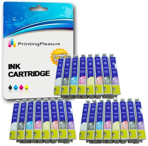 24 (3 SETS) Compatible T0540-T0549 Ink Cartridges for Epson Stylus Photo R800 R1800 - Gloss Optimiser/Photo Black/Cyan/Magenta/Yellow/Red/Matte Black/Blue, High Capacity