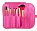 TimeSong Professional Cosmetic Makeup Palette Set Kit (Include: Eyeshadow & Blusher & Face Powder & Lip Gloss) + Makeup Brushes Set (7pcs Pink Brushes)