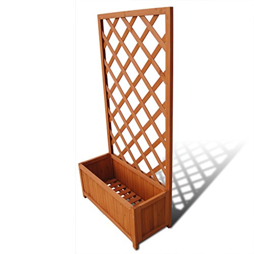 spécification vidaXL Jardinière avec Treillis Bois Pot à Fleurs Bac à Plantes avec Treillage