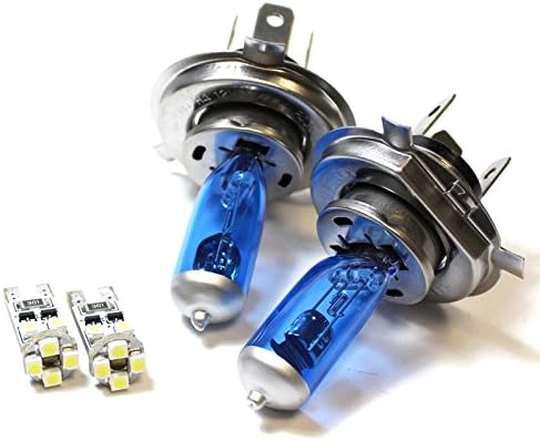 H4 501 55w ICE Blue Upgrade Xenon High/Low/Canbus LED Side Light Bulbs Set