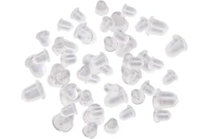 Ogquaton Lot de 100 fermoirs en caoutchouc translucide pour boucles d'oreilles Blanc 4 x 6 mm