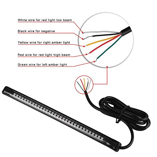 Universal-Motorrad-Endstück-Bremsen-Stop Signal Kennzeichenbeleuchtung Drehen,Evary 8 „Flexible Bendable 3258 LED-Licht-Streifen wasserdicht für Motorräder Autos SUV ATV Elektroautos - 3