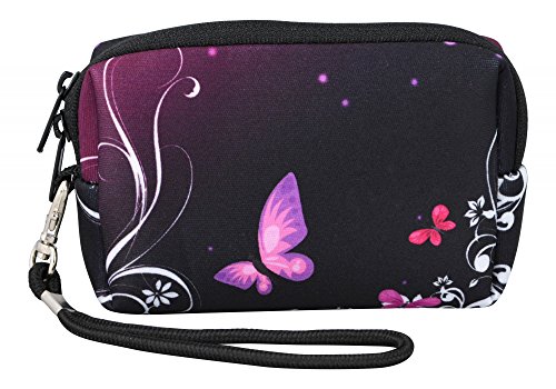 MySleeveDesign Etui Cam  ra digital Sac portable Housse - pour Canon Fuji Sony Panasonic Samsung Nikon Pentax Lumix Olympus   tous les autres appareils photo num  riques compacts - Butterfly Light