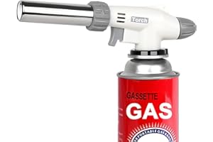 XWFEU Chalumeau de cuisine au butane - Tête de chalumeau culinaire - Flamme réglable avec inversé à 360 degrés pour crème brûlée, barbecue (gaz butane non inclus)