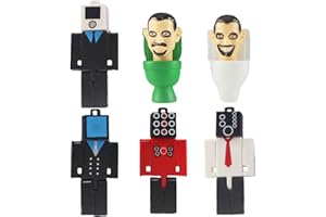 OCDSLYGB Juego de Figura Toilet, 6 Piezas Toilette Figura Model, Toilette Mini Figures Statue de Escritorio Regalo de Cumpleaños para Niños