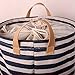 Soriace Premium Cartoon Foldable Cotton Line Laundry Basket Folding Children Toys Organiser Storage Basket Tidy Clothes Holder with Lids, Bar Blue