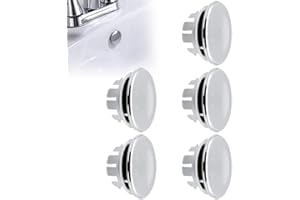TUKNN Anillo de Desbordamiento para Lavabo, Anillo Lavabo Rebosadero, Anillo Desbordamiento Lavabo, Accesorios para Fregaderos, Tapa de Tapón de Desbordamiento de Lavabo para Baño Cocina, 5 Piezas