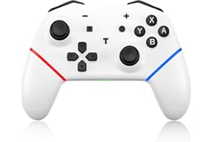 CSWXIO Wireless Manette Switch LED, Manettes Switch Controller avec Double Vibration/6-Axis Gyro/Wake-up function/Screenshot