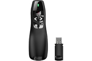 GiReich Presenter Wireless, Puntatore Laser, USB Puntatore per Presentazioni, Presentatore Penna Presenter Telecomando PPT, Clicker Presentazione PowerPoint a 2.4GHz per Scuola o Ufficio, Nero
