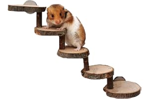 Lizaty Giocattoli da Masticare per Criceto,5 Strati Scala da Arrampicata per criceti in Legno Naturale Scaletta per Criceti, Adatto per Criceti, Topi, Gerbilli, Ratti, Scoiattoli, Pappagalli