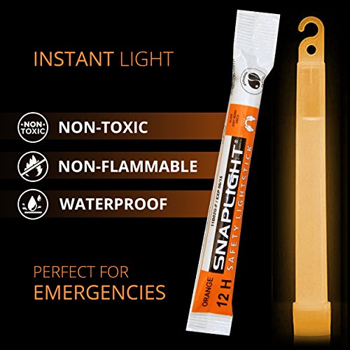 Cyalume SnapLight Orange KnickLichter Glow Sticks – 15cm 6 Inch Industrial Grade Leuchtstab, Ultra helle Light Sticks mit Leuchtdauer 12 Stunden (10-er Pack) - 3