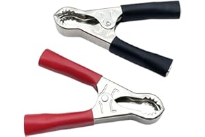 ZHENGZHIXINGNIU 2Pcs 50A Jump Lead Clamps Heavy Duty Pure Copper Crocodile Clamps Car Battery Alligator Clips Heavy Duty Pure Copper Crocodile Car Battery Alligator Clips Red Black