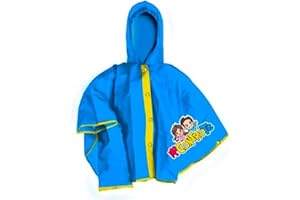 Me Contro Te Poncho Pioggia Bimba Mantella Impermeabile con Cappuccio tg. 8/9 Anni - Azzurro