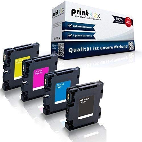 4x Cartucce per Stampanti Compatibili Ricoh Aficio Sg2100 Sg2100n Sg3100snw Sg3110dn Sg3110dnw Sg3110n Sg3110sfnw Sg7100dn Sg-K3100dn Nero Ciano Magenta Giallo - Pacco Risparmio Kcmy Gc-41 Gc41 - Eco