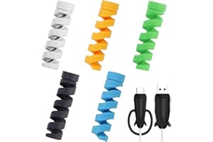 QOCUILC Set di 10 protezioni per cavi in silicone, protezioni a spirale per cavi, accessori per proteggere caricabatterie e cavi elettronici, kit di protezione per fili