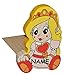 Price comparison product image 2 in 1: Türstopper / Fensterstopper / Unterlegkeil - aus Holz - Prinzessin / Mädchen mit Herz incl. Name - Türkeil / Klemmschutz / Türpuffer / Holztürstopper - für Kinder / Mädchen / Baby - Prinzessinnen Kinderzimmer - Tür