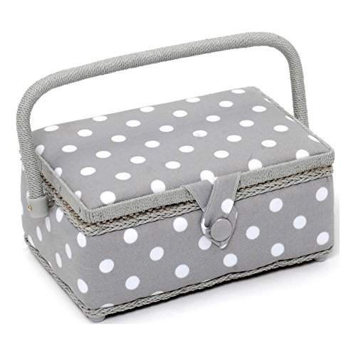 Hobbygift Nähkästchen Wert rechteckig Nähkästchen, Baumwoll-Mischgewebe, grau Spot, klein