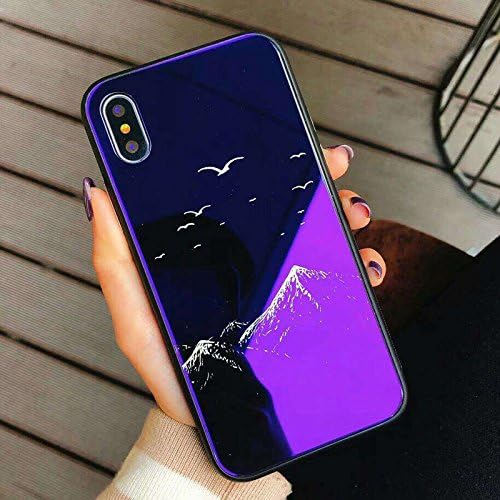 POHONOEO Glass Moon Stars Astronaut Case For iPhone X Phone Cases For iPhone 7 8 6 6S Plus Glossy Dolphin Wolf Hard Back Cover,7853,For 6 Plus 6s Plus