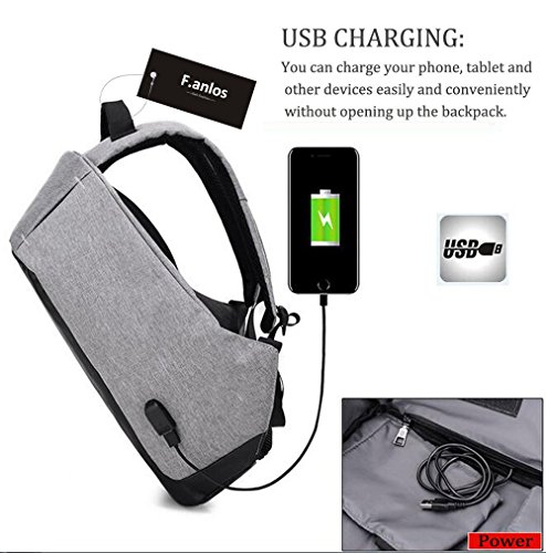 Laptop Rucks  cke  USB Outdoor Rucksack  Wasserabweisend Multifunktionsrucksackmit USB-Ladeanschluss und Anti-Diebstahl Design  Geeignet f  r Campus R