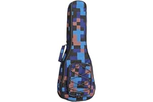 Surwin Funda Ukelele Soprano 21 23 26 Pulgadas Ukelele Gig Bag Bolsa Acolchada Grueso Ukelele con Correas de Relleno, Ajustables Estuche para Ukelele Mochila (21 pulgadas,azul Marrón)