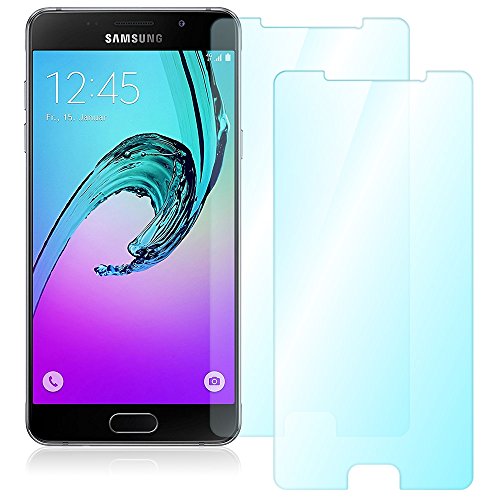 Samsung Galaxy A5 A510 (2016) Echt Glas Folie 2x Displayglas Echtglasfolie Schutzglas für Display extrem kratzfest 9H bruchsicheres Panzerglas selbstklebend tempered Glass Screen Protector perfekter Schutz Displayschutzfolie von UC-Express
