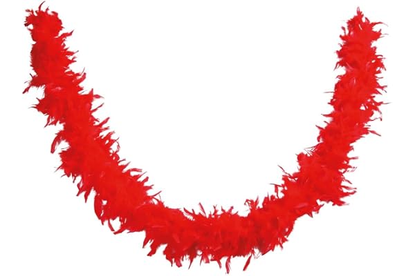 P'tit Clown - 21602 - Boa plumes - Rouge - Longueur 160 cm - Unisexe - Accessoire parfait pour Déguisement, Charleston, Années 20, Flapper, Carnaval, Fête costumée