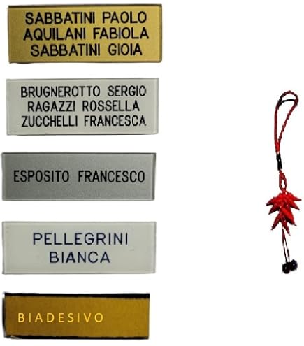 TARGHETTA citofono BIANCA TARGA 1,5x5,5 cm spesso 1mm PLASTICA INCISIONE COMPRESA stampatello FUORIPORTA (2 RIGHI