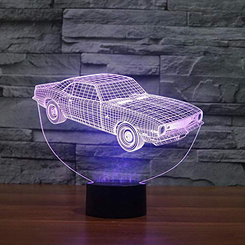 Preisvergleich Produktbild 3D Kreatives elektronisches Geschenkauto-Stereolicht USB der Nachtlichttischlampe
