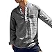 Produktbild BHYDRY Mens Casual Leinen Knopf Einfache Langarm Streifen Lose T-Shirt Bluse Top(XX-Large,Schwarz)