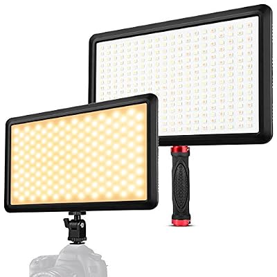 Zecti 320 Lumière LED Ajustable de Caméra Lumière vidéo 14 Pouces pour Caméscope Dslr; Pour Photographie Intérieur Extérieure 3200-5600K 6400Lux