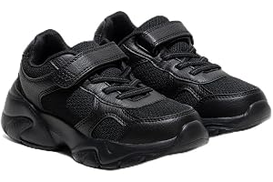 Amica Kids School Shoes Lightweight breathable vegan leather sneakers, anti-slip rubber outsole, soft lining, memory foam, Velcro & lace, boys & girls.