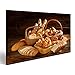 Produktbild Bild Bilder auf Leinwand XXL Bild ! Direkt vom Hersteller ! Poster Leinwandbild Wandbilder Kunstdruck verschiedene Formate ! BLH frische Backwaren Croissants im Korb