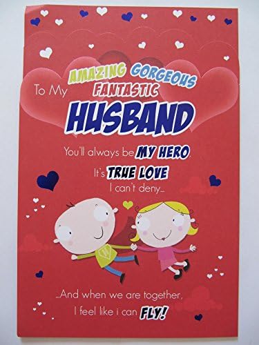 LARGE 3 FOLD MY GORGEOUS AMAZING SUPER MAN HUSBAND BIRTHDAY GREETING CARD