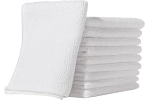 Furniture Clinic Zestaw 10 ściereczek z mikrofibry – bez kłaczków – białe ściereczki do czyszczenia – wielokrotnego użytku i nadające się do prania – od