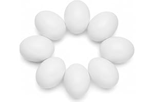 Pchnfei 10 Pcs Simulation Egg White Plastic Fake Eggs DIY Crafts Easter Ornaments Painting and Realistic Egg Crafts for Party Home Kitchen Decor