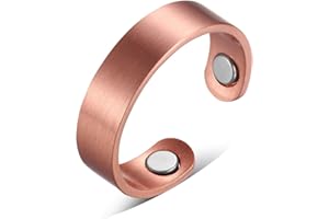 BioMag Magnetic Copper Rings for Women Men with 3500 Gauss Magnets 99.9% Solid Pure Copper,Adjustable Fingers Ring with Jewelry Box